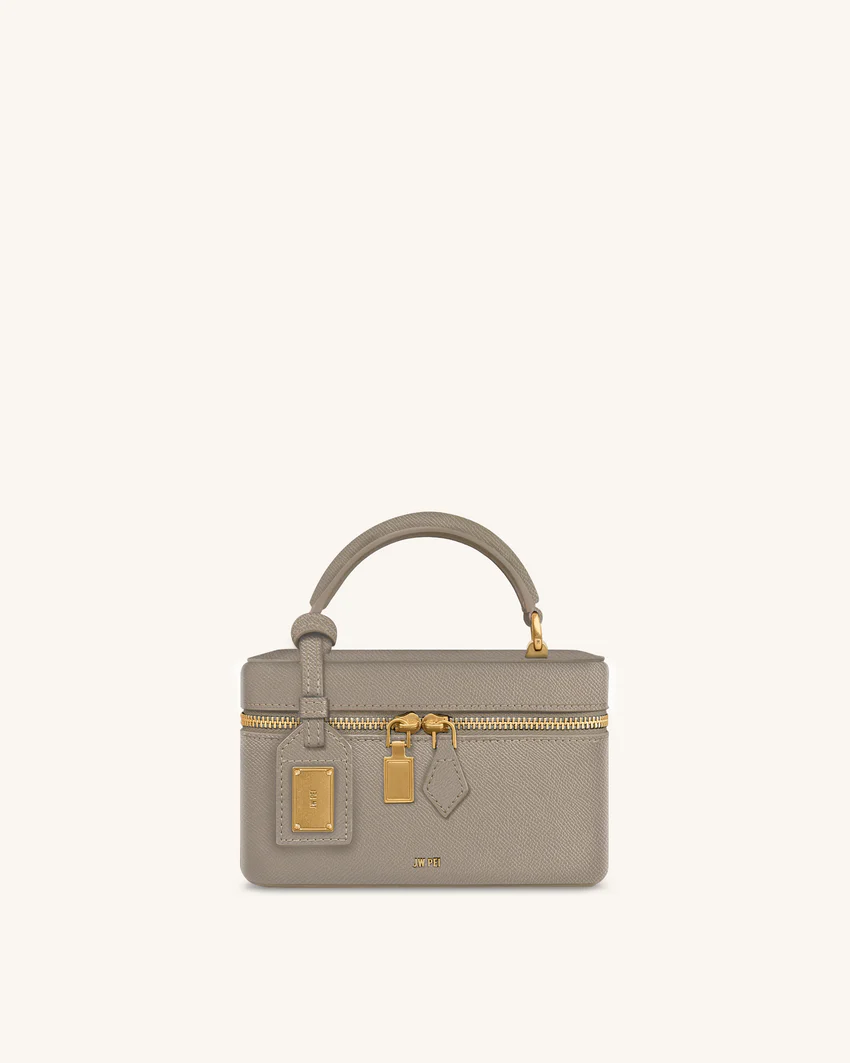 Cleo Box Shape Top Handle Bag - Taupe