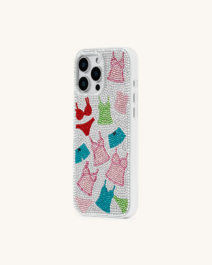 Lingerie Pattern Artificial Crystal Phone Case – Multicolor
