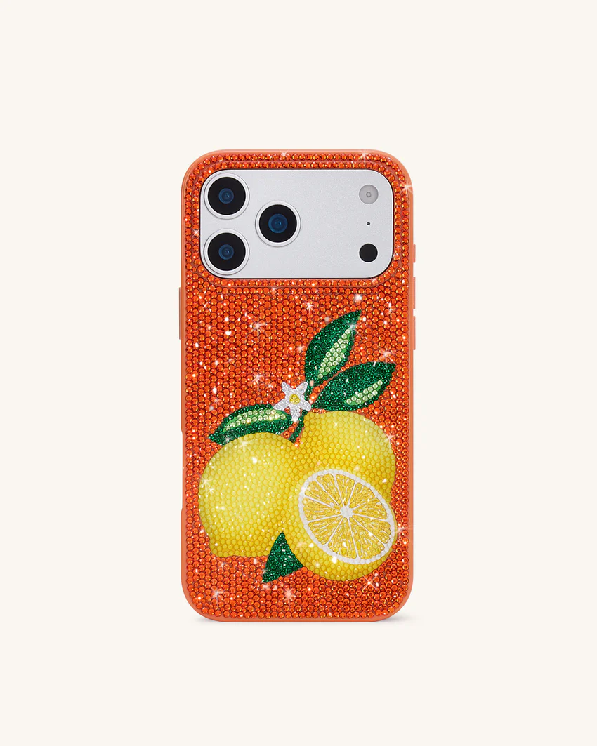 Lemon Artificial Crystal Phone Case - Orange