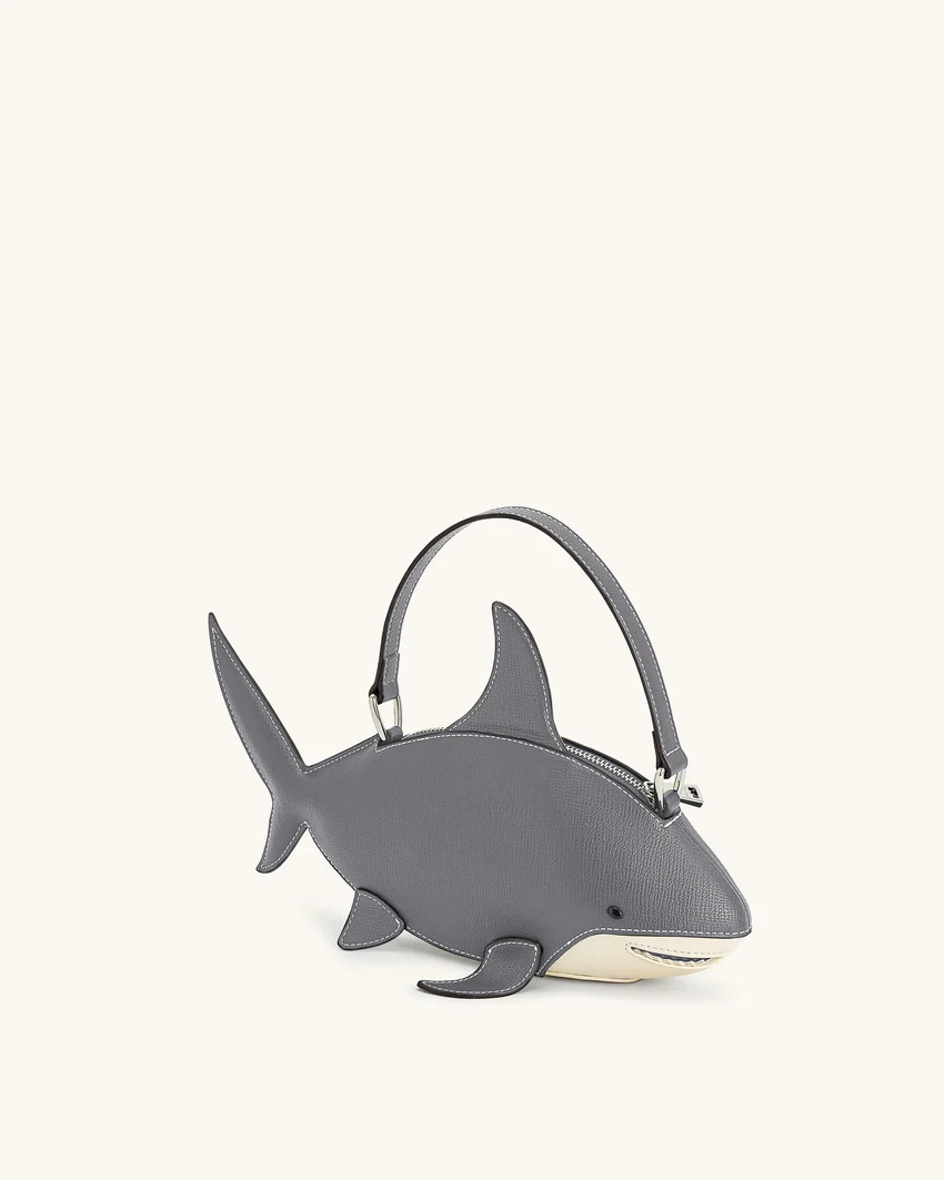 Nerys Shark Look Top Handle Bag - Grey