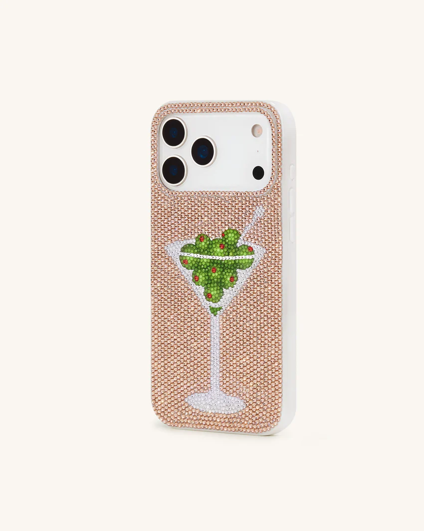 Olive Martini Artificial Crystal Phone Case - Gold