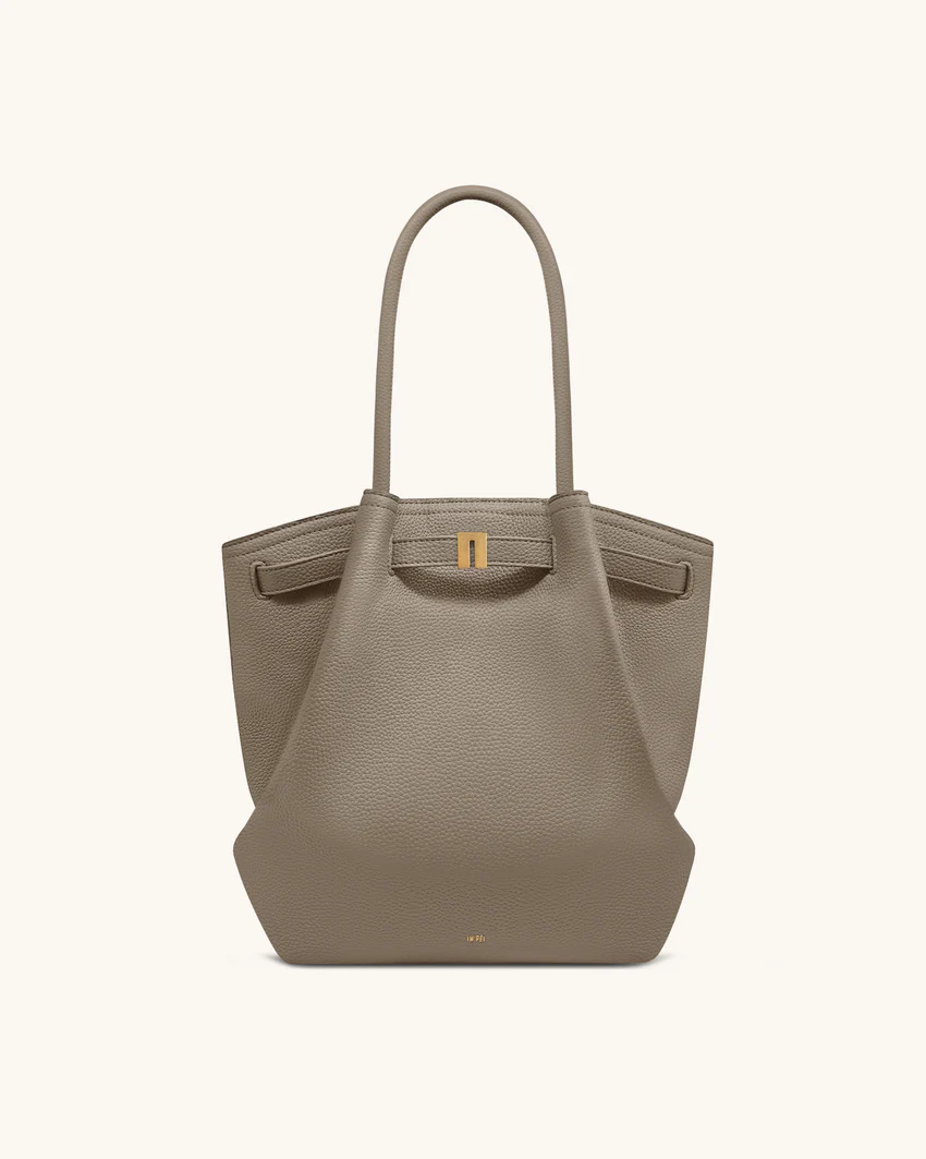 Hana Column Tote Bag - Taupe