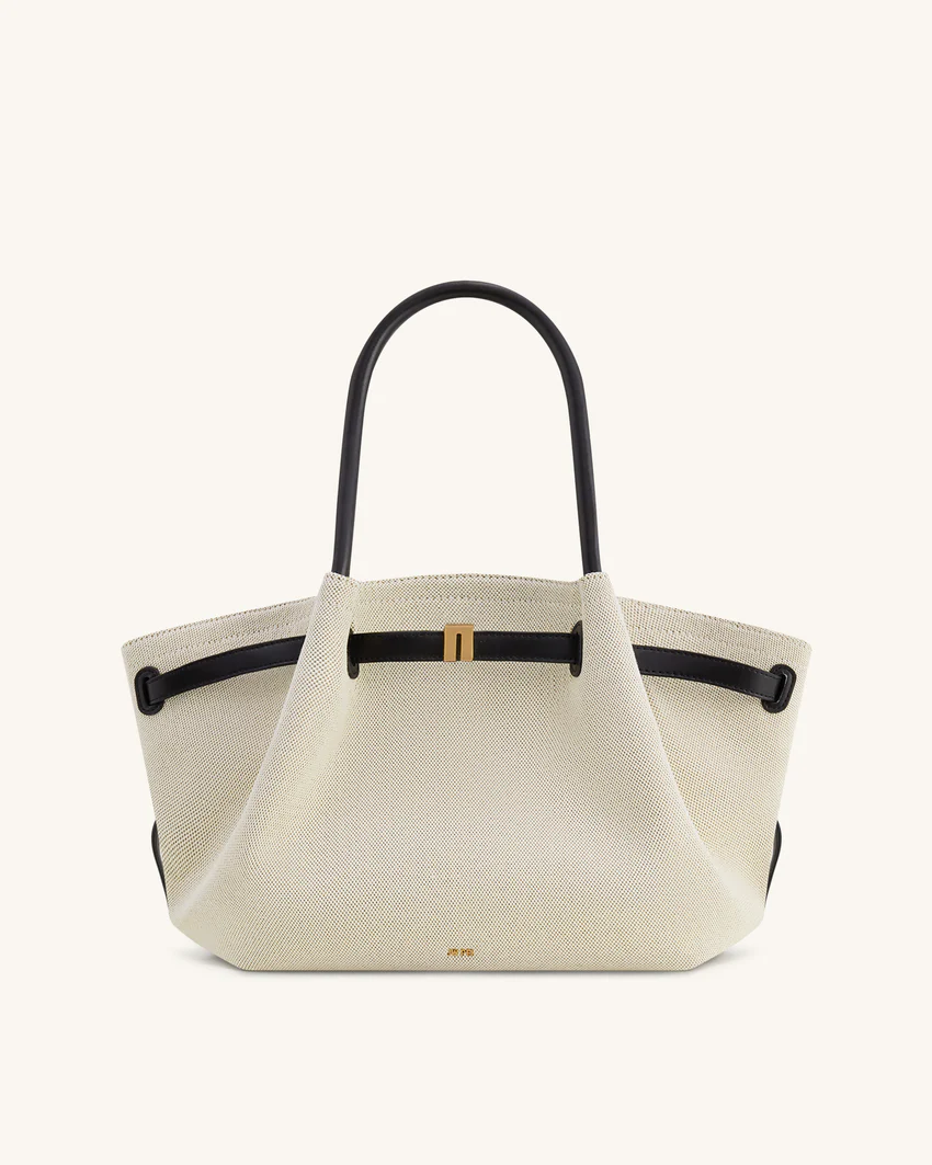 Hana Medium Tote Bag - Black Canvas