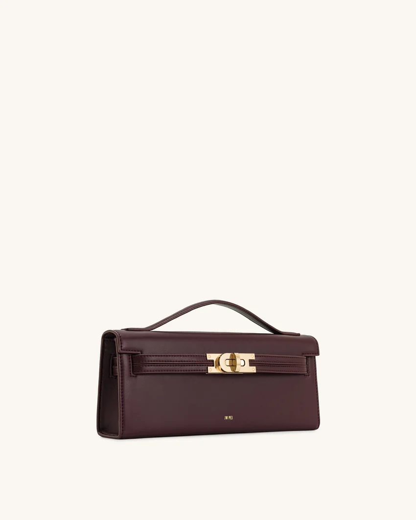 Bria Structured Top Handle Bag - Deep Burgundy