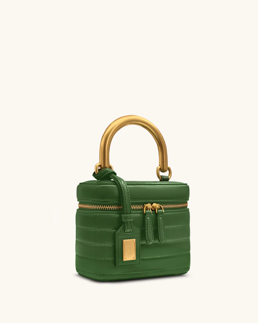 Evelyn Quilted Box Top Handle Bag - Green