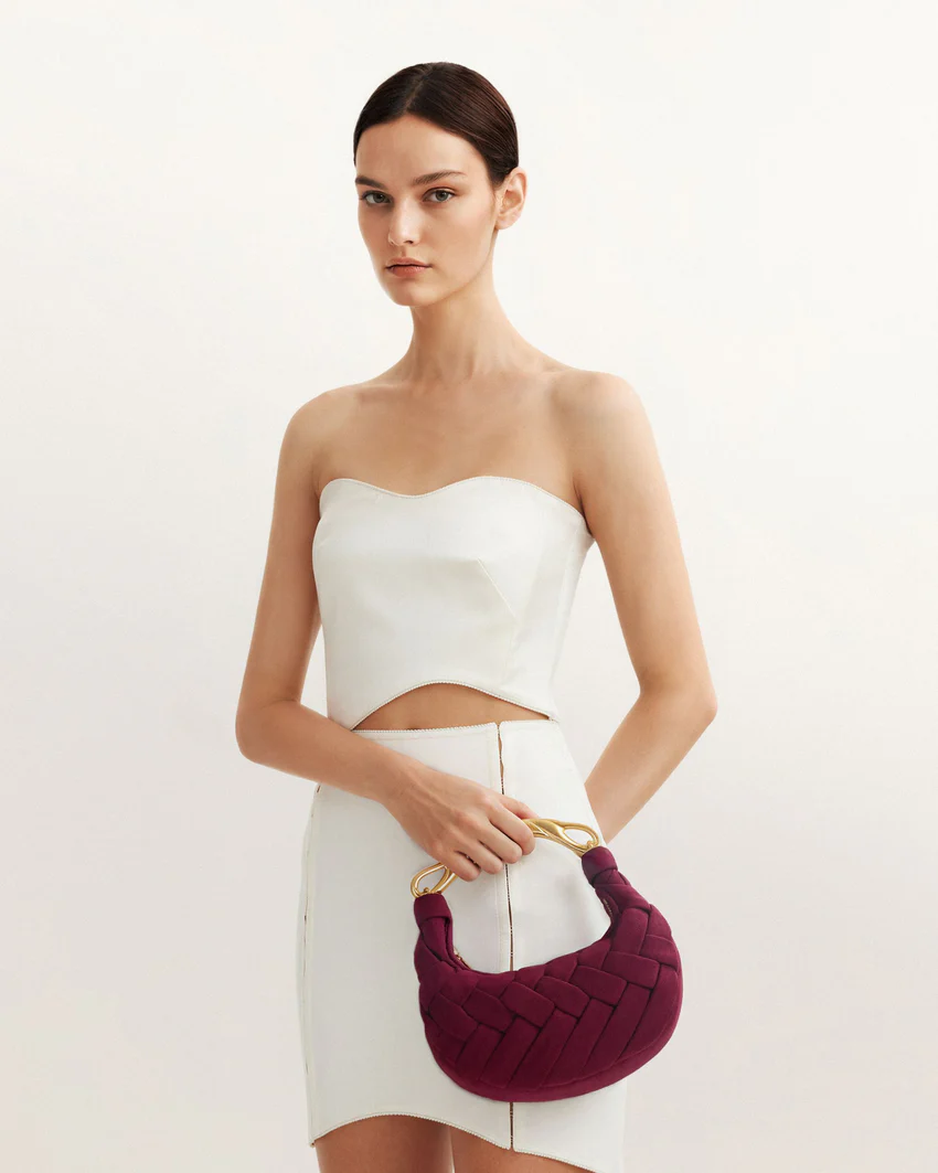 Orla Weave Handbag - Claret