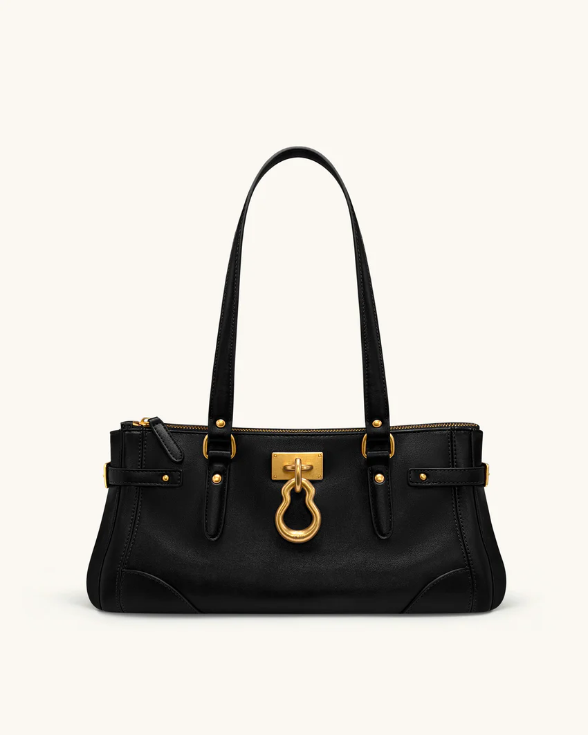 Yvette Elongated Tote Bag - Black