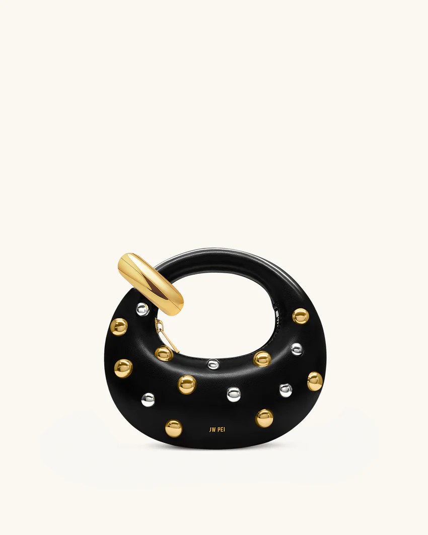 Abacus Studded Mini Top Handle Bag - Black