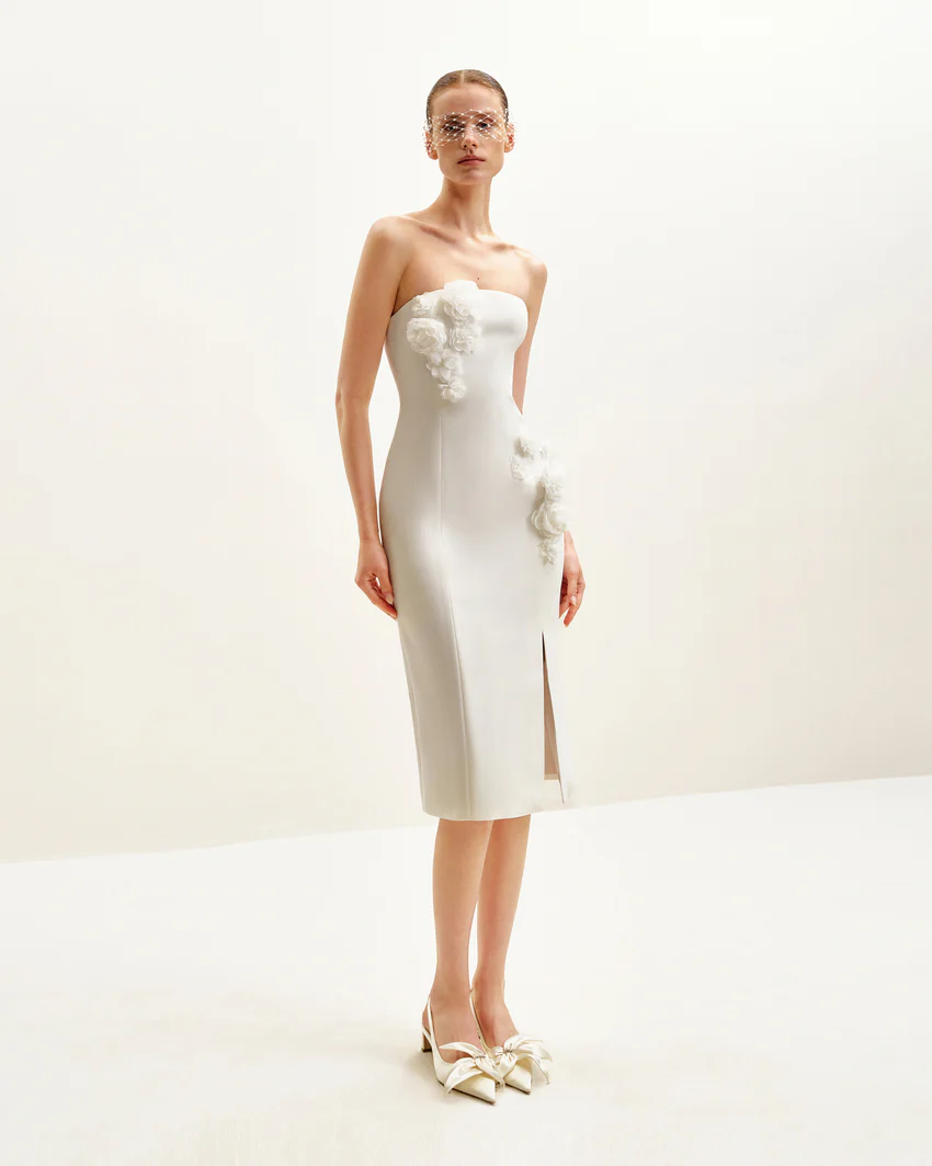 Petal Perfection Cocktail Dress - White