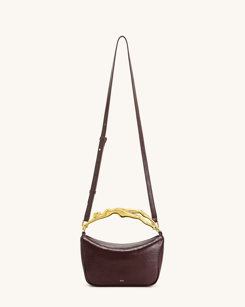 Jenny Human-shaped Handle Handbag - Deep Burgundy
