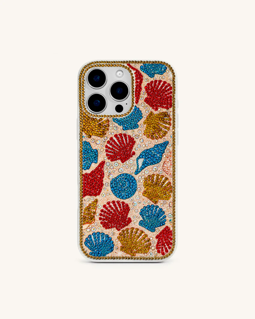 Seashell Pattern Phone Case - Multicolor Gold