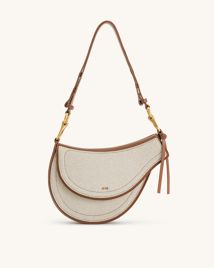 Ashlie Crossbody Bag - Brown Canvas
