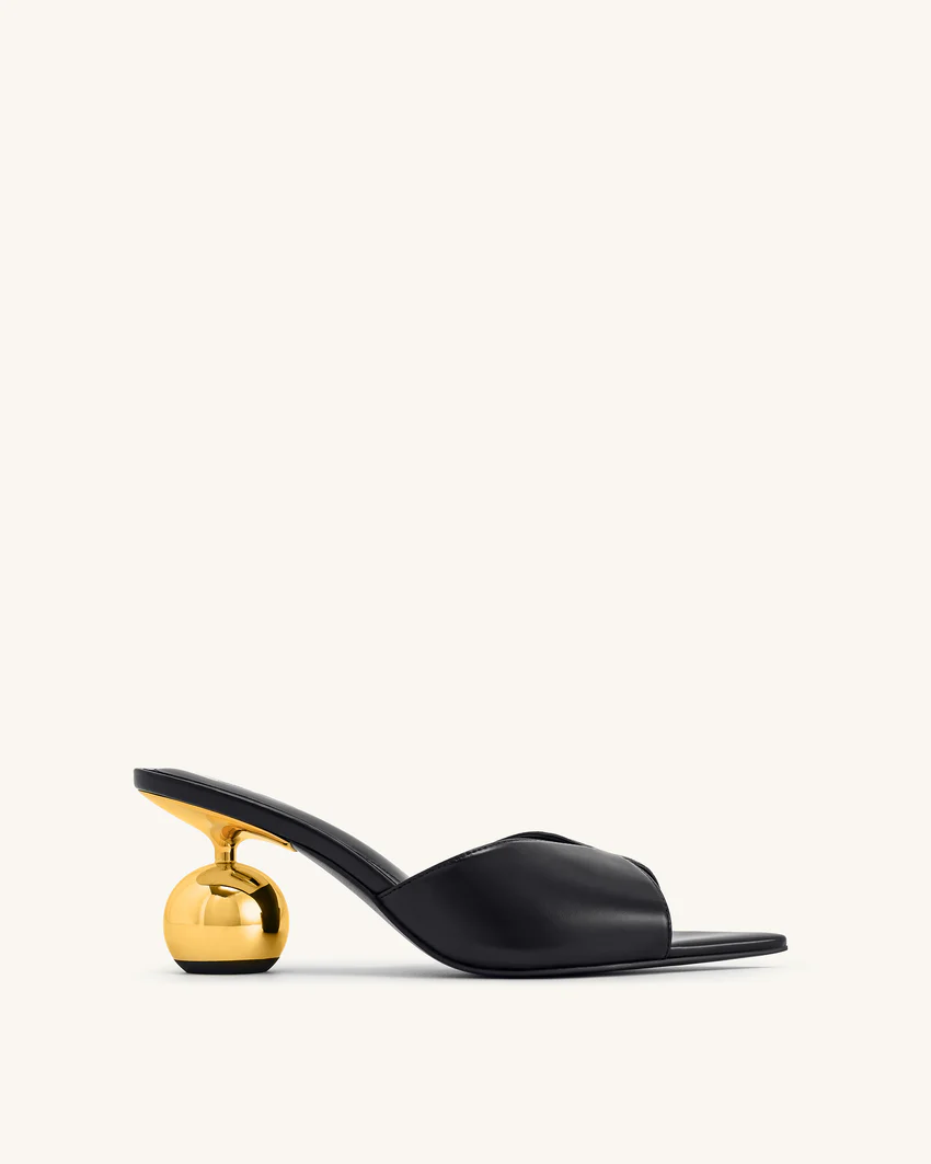 Ellie Sphere Heel Mules - Black