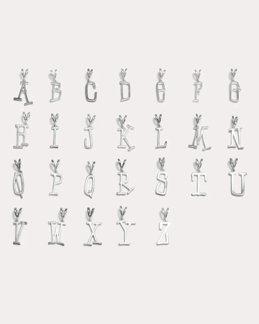 SILVER ALPHABET PENDANT